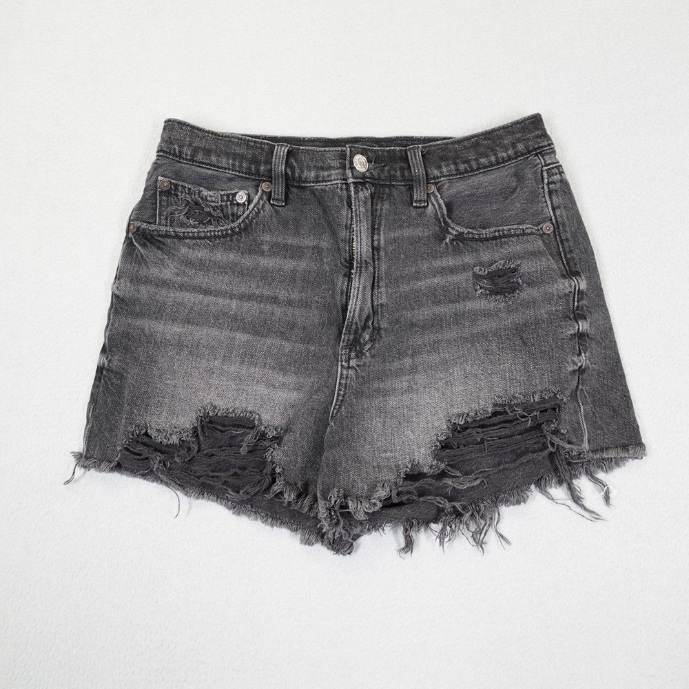 American Eagle Shorts Women 6 Black 90s Boyfriend Highest Rise Distressed